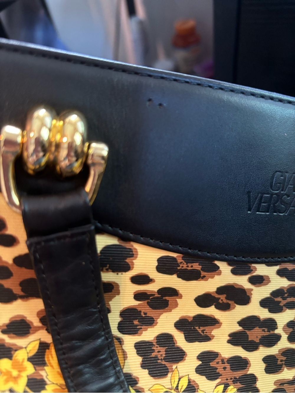 Vintage Gianni Versace 1990s Archival Baroque Leopard Print Coated Canvas Bag - Picture 11 of 16
